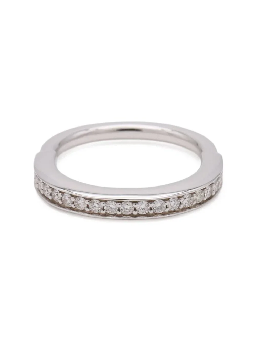 Tiffany & Co Lock Ring Full Pave Diamond 18k White Gold